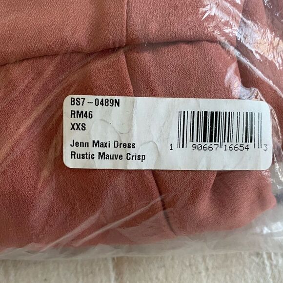 NWT Show Me Your Mumu Jenn Maxi Dress Rustic Mauve Crisp Size XXS - Picture 5 of 6